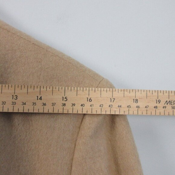 Talbots Pure Camel Hair Nehru Band Collar Blazer Women 12 Beige Button Vtg 520 - Picture 7 of 10